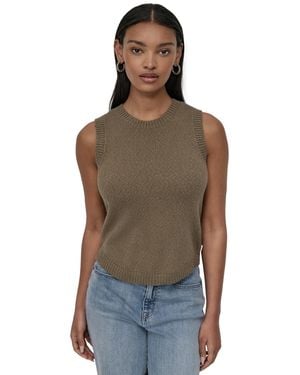 DKNY Cotton Boucle Sleeveless Sweater - Green