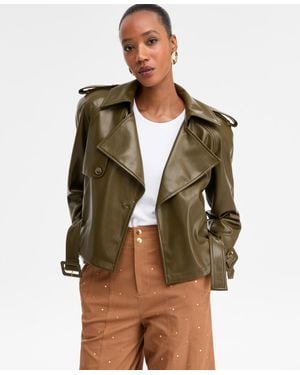 INC International Concepts Faux-leather Biker Jacket - Green