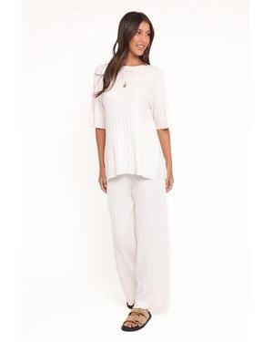 Petal & Pup Alix Ribbed Knit Set - White