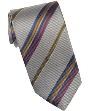 Elizabetta Lugano Silk Jacquard Stripe Classic Tie - Gray