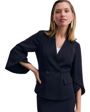 The Fold Ansdell Clever Crepe Blazer - Blue