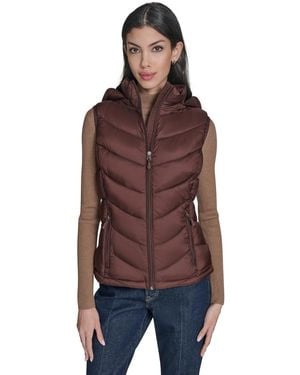 Charter Club Packable Hooded Puffer Vest - Natural