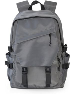 Club Rochelier Large Double Buckle Flap Front Backpack - Gray