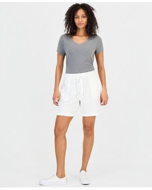 Style & Co. Cotton Gauze Pull-on Cargo Shorts - White