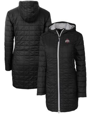 Cutter & Buck Ohio State Buckeyes Rainier Primaloft Hooded Long Coat - Black