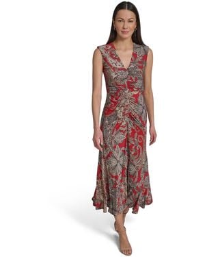 Tommy Hilfiger V-neck Printed Dress - Red