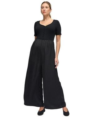 Ingrid & Isabel Ingrid + Isabel Maternity Ingrid + Isabel Mix Media Jumpsuit - Black