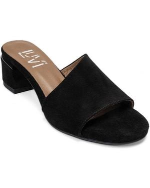 Forever & Always Shoes Forever And Always Shoes Delavie Leather Block Heel Sandal - Black