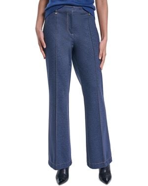 KARL LAGERFELD Straight Leg Mid Rise Pants - Blue