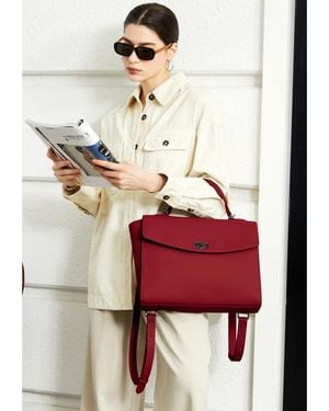 Victoria Hyde London Potter Water-resistant Leather Convertible 13" Laptop Backpack - Black