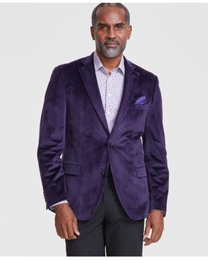 Alfani Slim fit Solid Velvet Sport Coats in Blue for Men Lyst