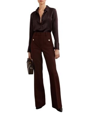 Reiss Silk-satin Concealed-placket Shirt - Purple