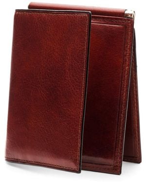 Bosca Leather Money Clip - Red