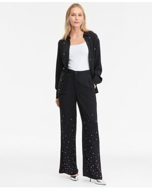 INC International Concepts High-rise Embellished Pants - Black