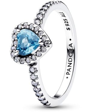 PANDORA Elevated Princess Blue Heart Ring
