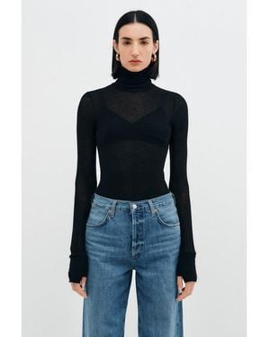MARCELLA Eloise Sheer Turtleneck - Black