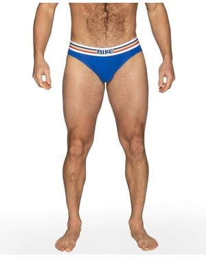 Bike Athletic Stretch Cotton Brief - Blue