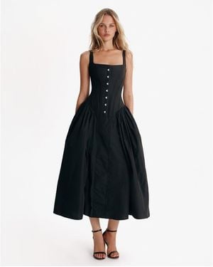 Milla Corset Midi Dress - Black