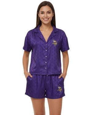 Concepts Sport Minnesota Vikings Wink Dot Satin Jacquard Pajama Set - Purple