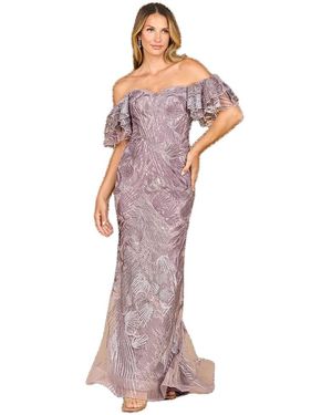 Lara Off Shoulder Mermaid Lace Gown - Multicolor