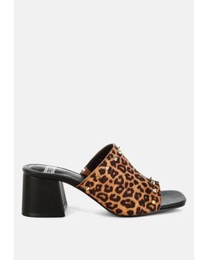 Rag & Co Edama Print Studded Slip Ons - Multicolor