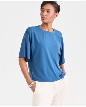 INC International Concepts Elbow-sleeve T-shirt - Blue