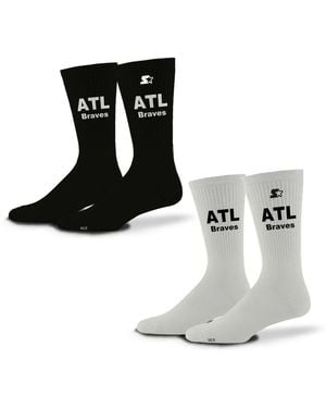 Starter And 2 Pack Atlanta Braves Assist Socks - Black