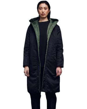 CAALO Sustainable Reversible Satin Down Coat - Blue