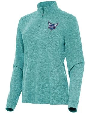 Antigua Charlotte Hornets Mentor Quarter-zip Mock Long Sleeve Top - Blue