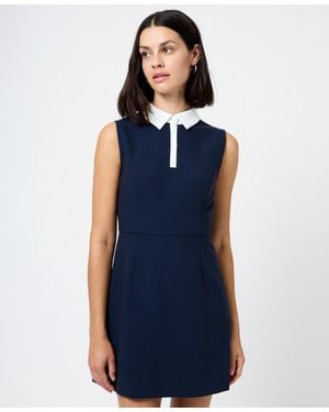 French Connection Sleeveless Collared Mini Dress - Blue