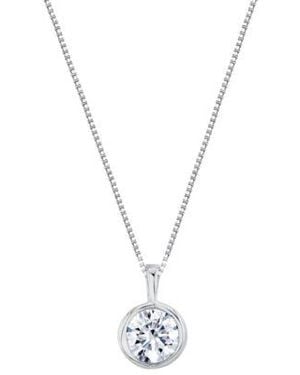 Macy's Sirena Lab Grown Energy Diamond Pendant Necklace 1 2 Ct. T.w. In 14k White Or - Metallic