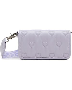 Betsey Johnson Heart Quilted Crossbody Bag - Purple