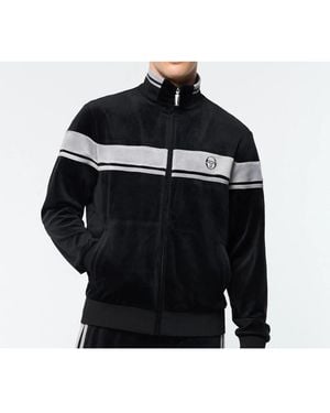 Sergio Tacchini Big & Tall Damarindo Velour Track Jacket - Black