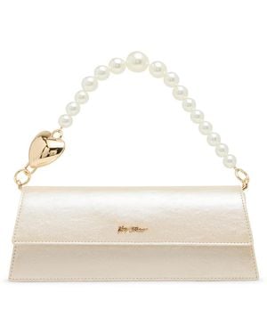 Betsey Johnson Cultivated Pearl Strap Small Shoulder Handbag - Natural