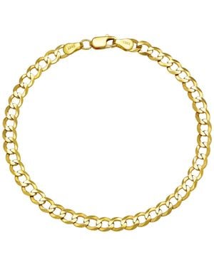 Italian Gold Solid Curb Chain 8" Bracelet - Metallic