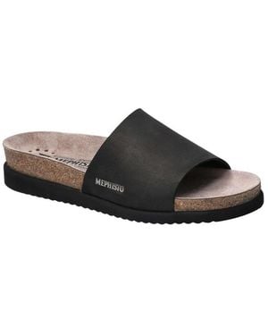 Mephisto Hanik Nubuk Leather Mule - Black