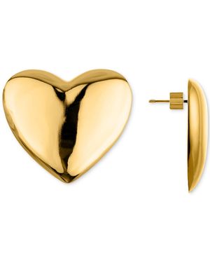 OMA THE LABEL Vintage Heart Statement Stud Earrings - Natural