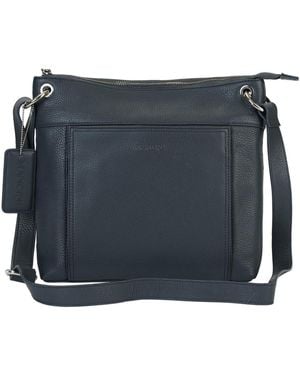 Mancini Pebble Trish Leather Crossbody Handbag - Black