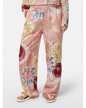 Scotch & Soda Gia Mid Rise Wide Leg Elasticated Pants - Pink