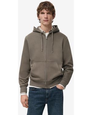 Mango Zipped Hoodie - Gray