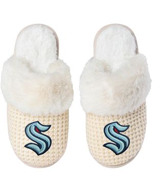 FOCO Seattle Kraken Open Back Slippers - White