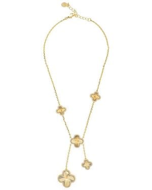 Rivka Friedman Cz Flower Station Y Necklace - Metallic