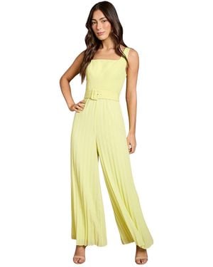 Coast Seam Detail Pleated Wide Leg Jumpsuit - Yellow
