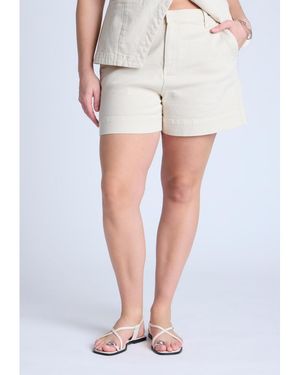 Eloquii Trouser Denim Short - White