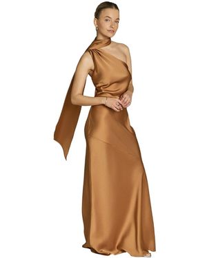 Rewritten Raye One Shoulder Maxi Dress - Brown