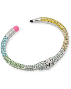 Betsey Johnson Faux Stone Straight Pave Pencil Cuff Bracelet - Metallic