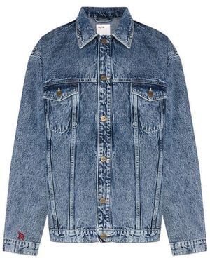 Pcfg Free Heaven Destroyed Cotton Denim Jacket - Blue