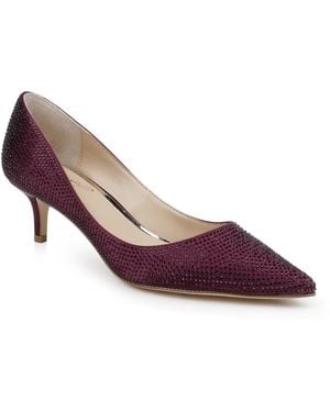 Badgley Mischka Frenchie Kitten Heel Evening Pumps - Brown