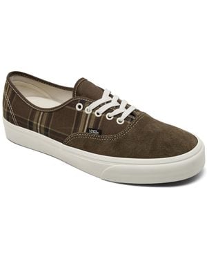 Vans Authentic Plaid Suede Waffle-rubber Sneakers - Brown