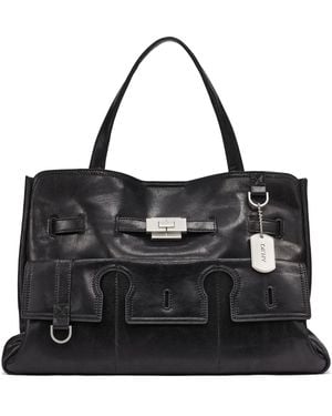 DKNY Bryar Faux Leather Structured Laptop-compatible Satchel - Black